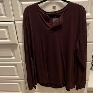 Vince burgundy Henley long sleeve shirt XXL